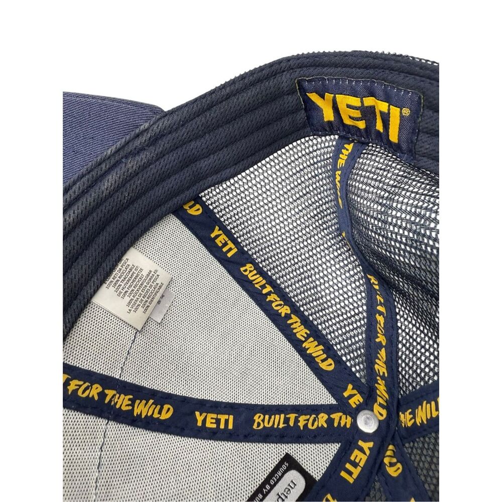 YETI Logo Badge Trucker Hat SnapBack Adjustable Blue - Picture 5 of 5